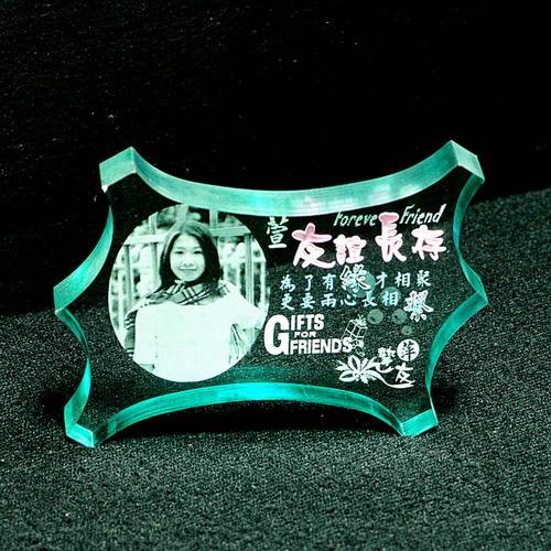 文鎮造型 彩邊壓克力影像雕刻1